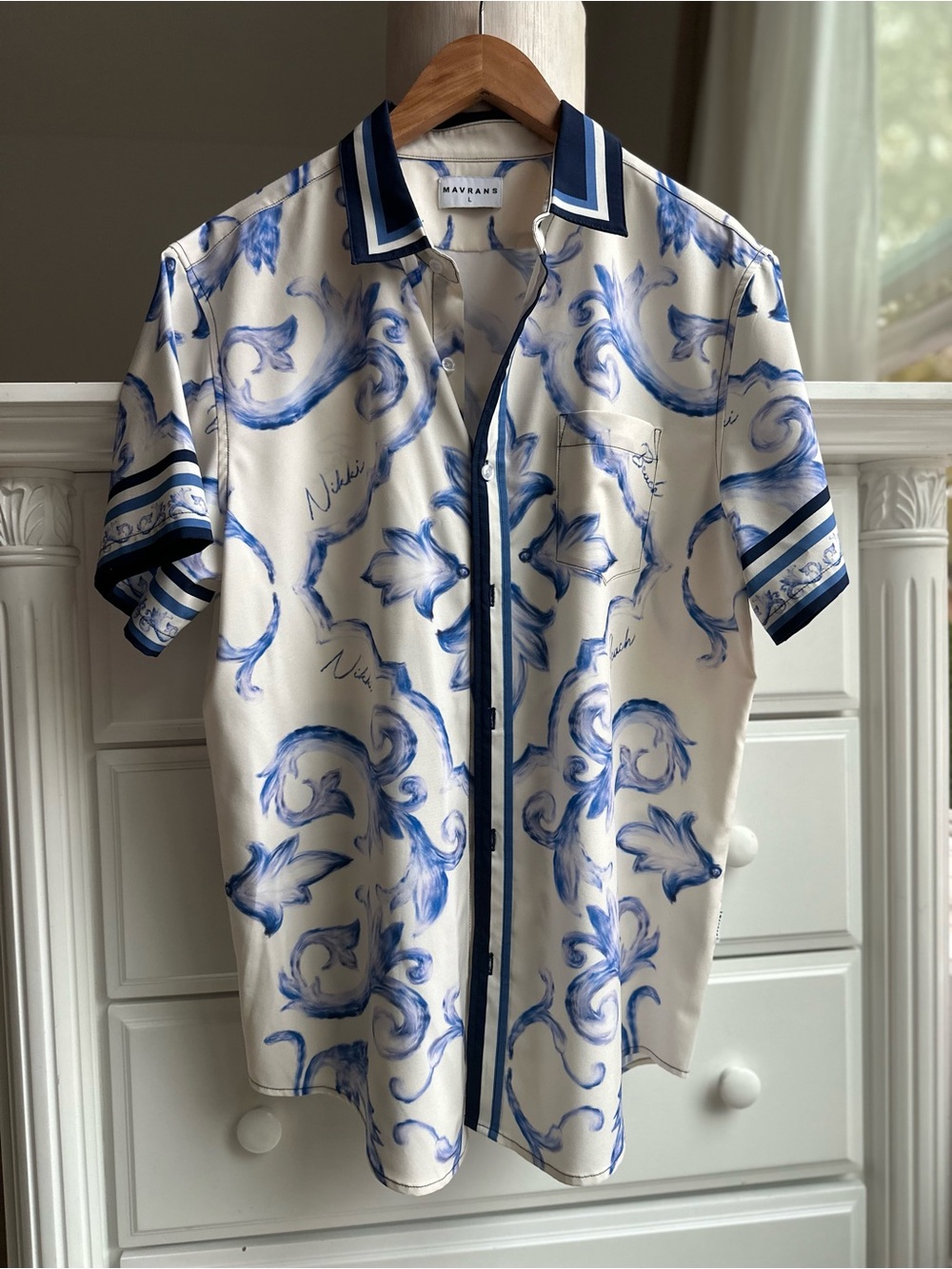MAVRANS Baroque Print Short Sleeve Shirt Size L